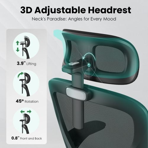 Ergonomic Office Chair High Back Computer Desk Chair with Headrest Armrests and Adjustable Lumbar Support Comfortable Swivel Task Chair for Home Office Study Room Black