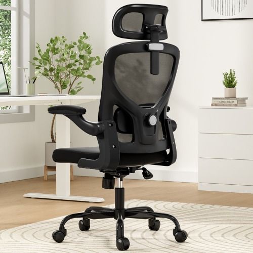 Ergonomic Office Chair High Back Computer Desk Chair with Headrest Armrests and Adjustable Lumbar Support Comfortable Swivel Task Chair for Home Office Study Room Black