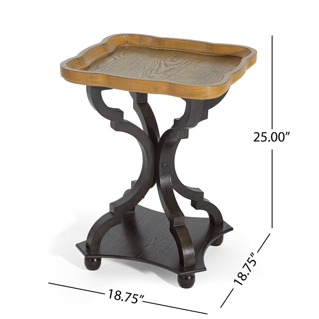Natural and Black End Table