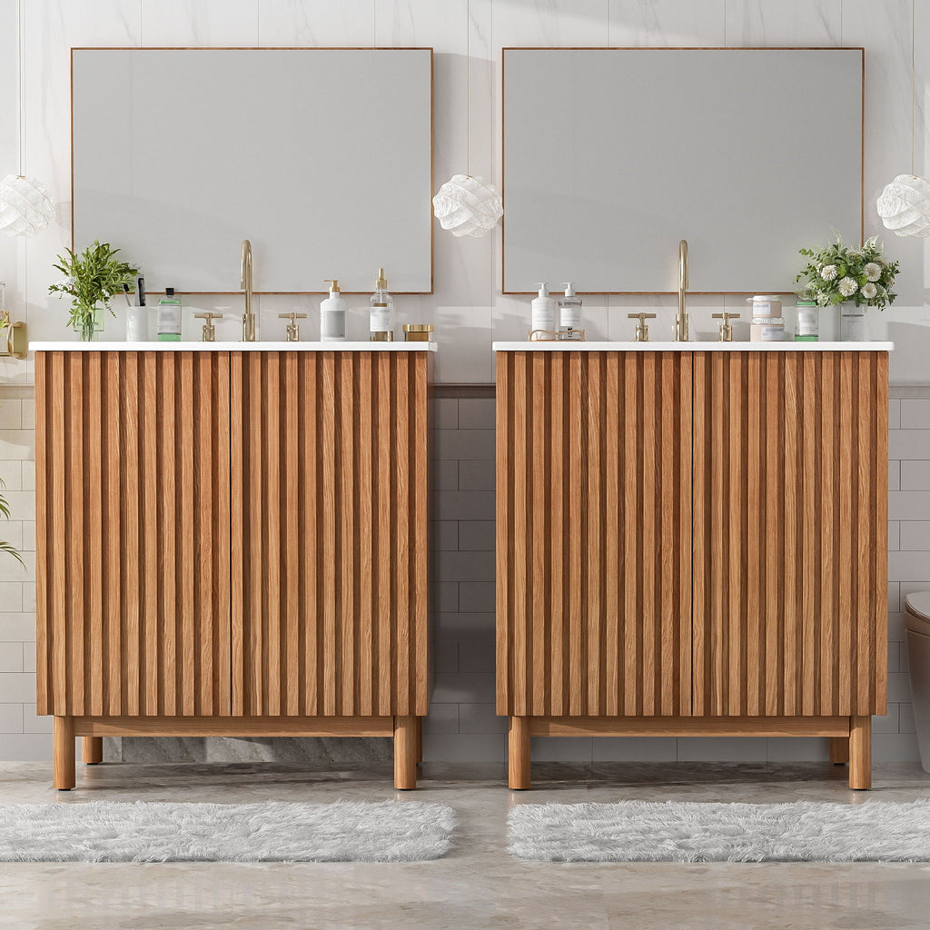 Traditional Bathroom Vanity With Ceramic Sink