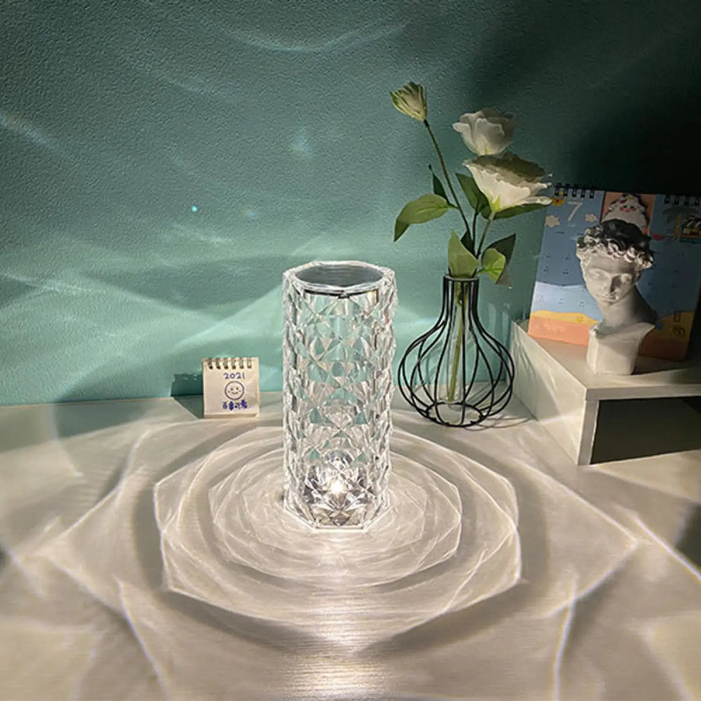 Elegant USB Table Lamp with 16-Color Crystal Lighting