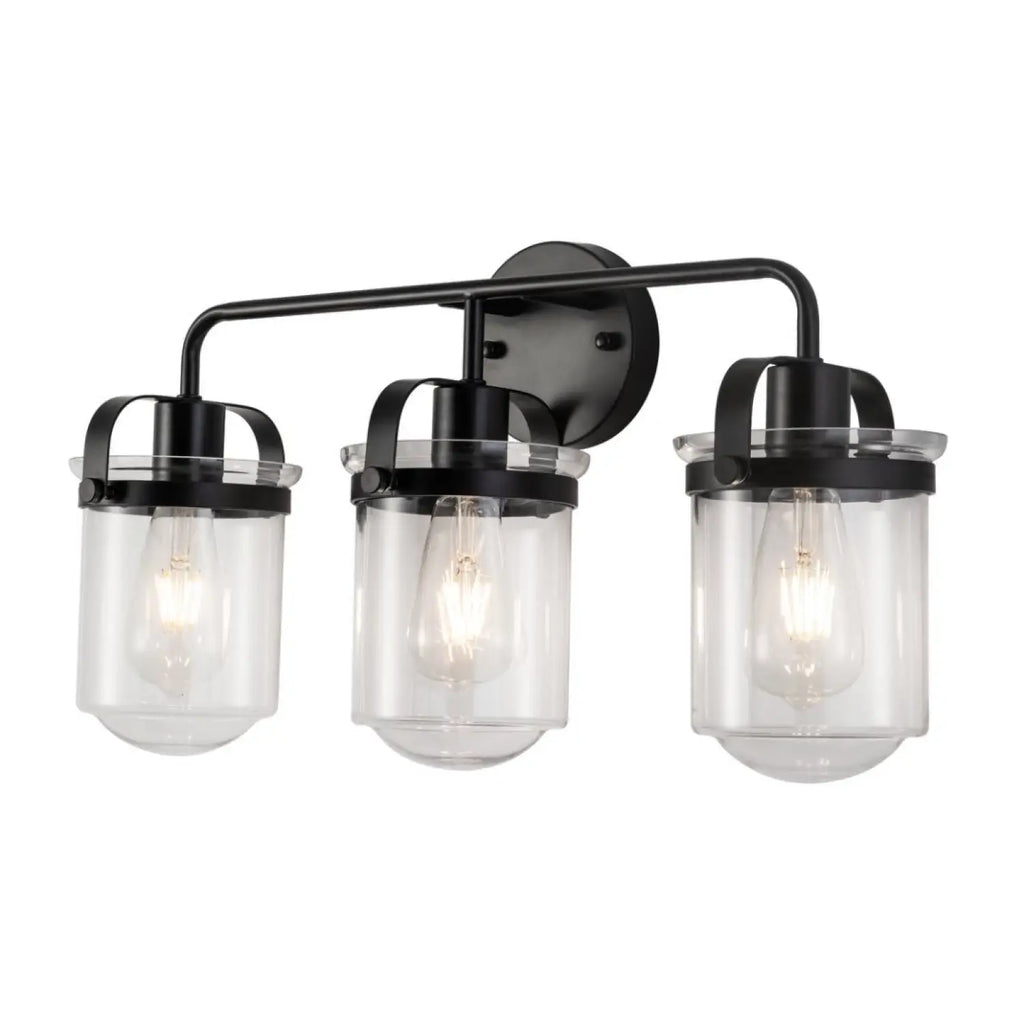 Indoor Wall Lights in Modern Black Finish with Glass Shade and E26 Base