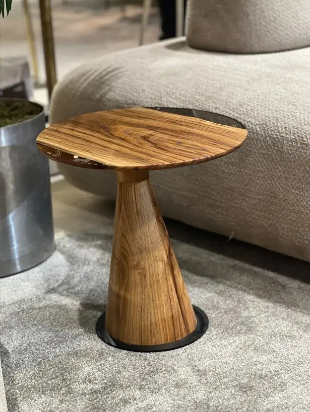 Mushroom Side & End table Made of Walnut and Epoxy Resin