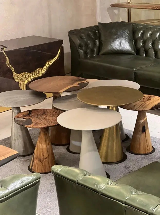 Mushroom Side & End table Made of Walnut and Epoxy Resin