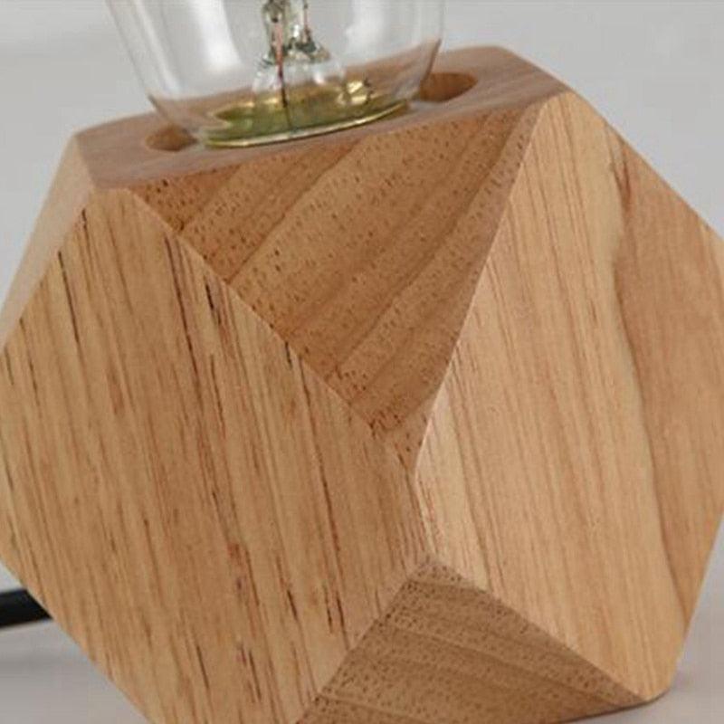 Modern table lamp E27 Wooden Desk Lamp Diamond Bedside Lamp