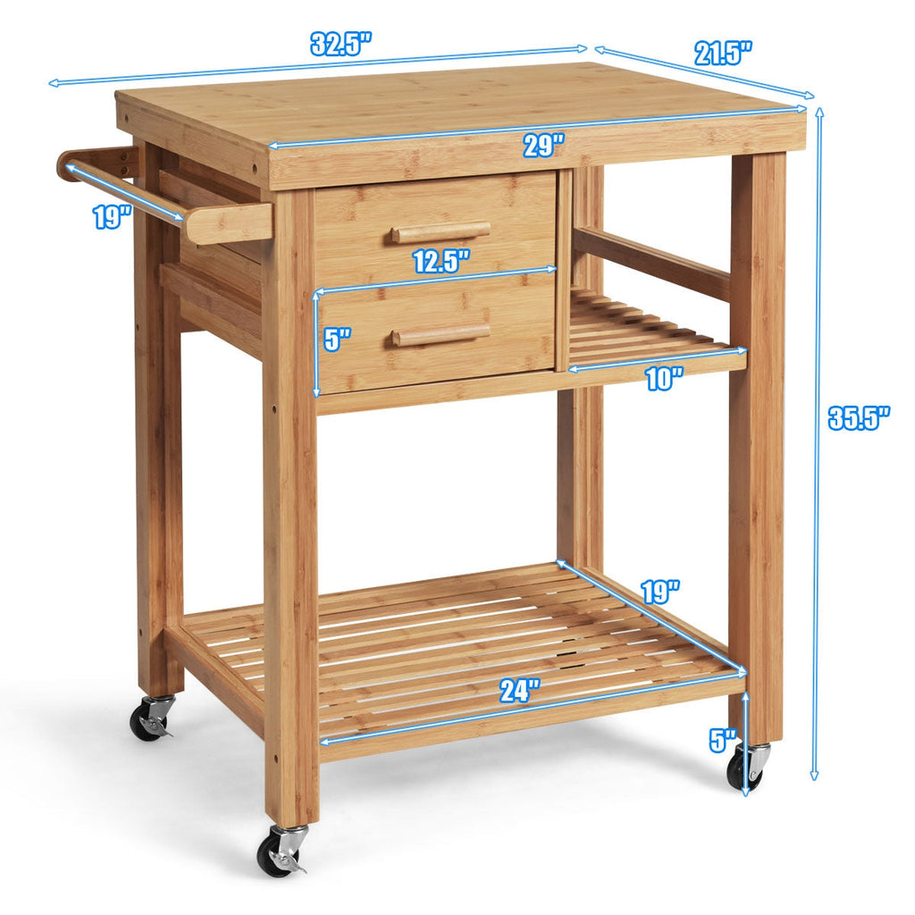 Bamboo Trolley Cart