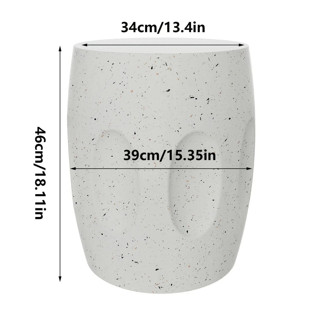 Modern Concrete Drum Side Table – Indoor & Outdoor Accent End Table