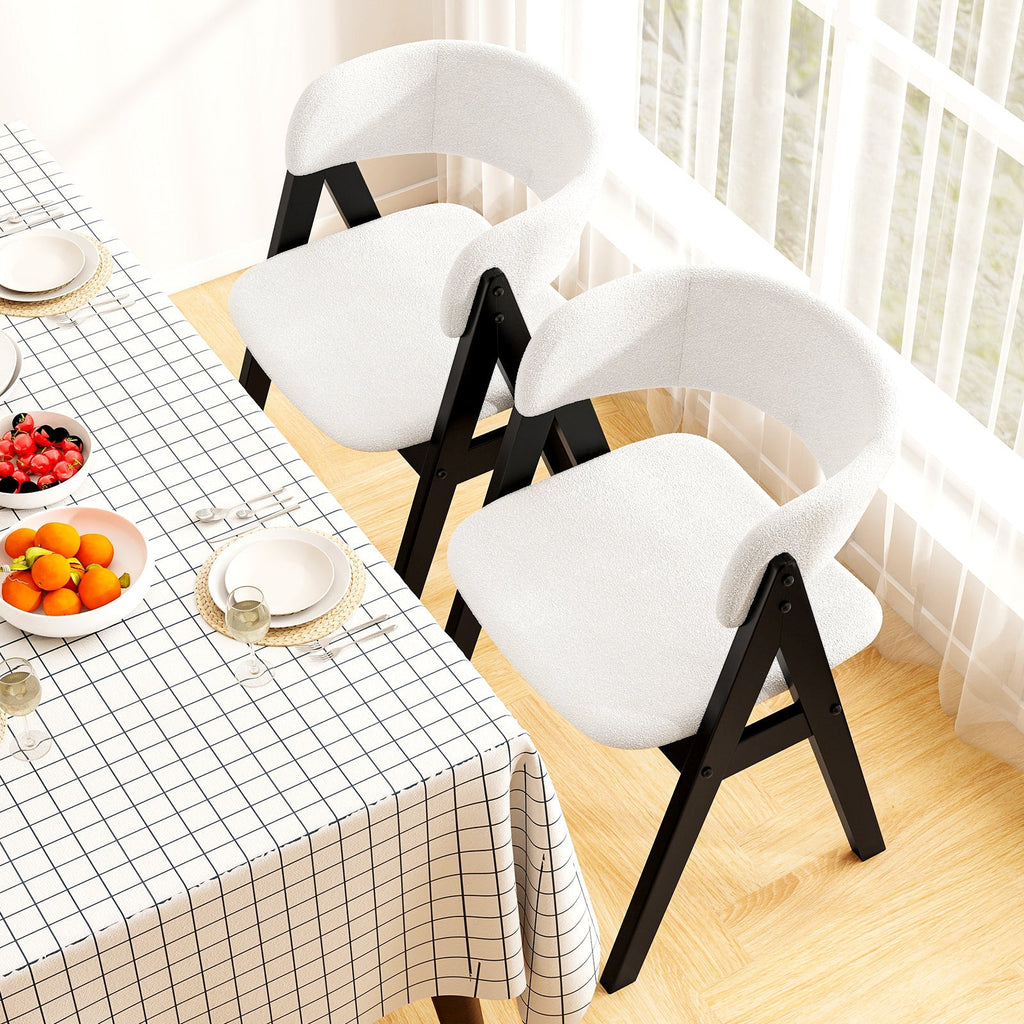 Wooden Dining Chair Set of 4  Upholstered Dining Room Chairs