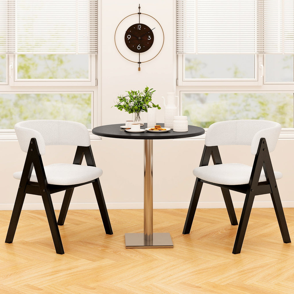 Wooden Dining Chair Set of 4  Upholstered Dining Room Chairs