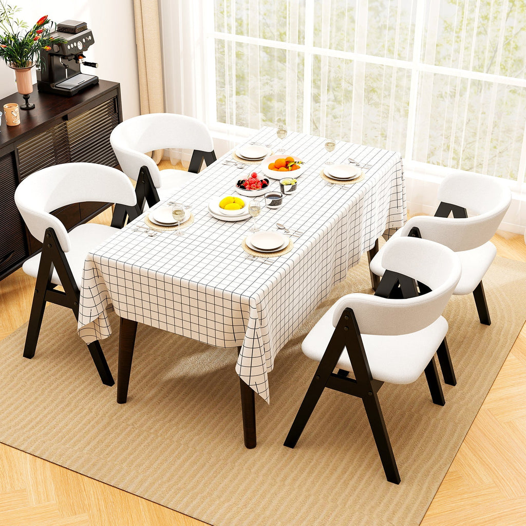 Wooden Dining Chair Set of 4  Upholstered Dining Room Chairs
