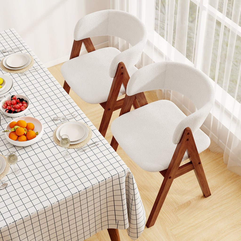 Wooden Dining Chair Set of 4  Upholstered Dining Room Chairs