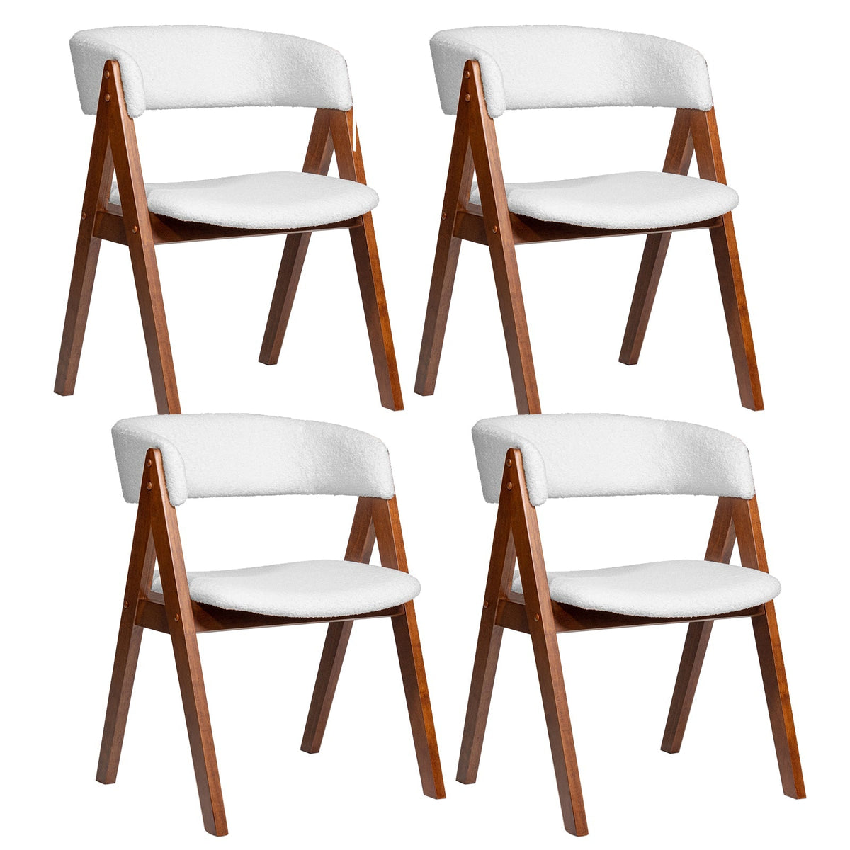 Wooden Dining Chair Set of 4  Upholstered Dining Room Chairs